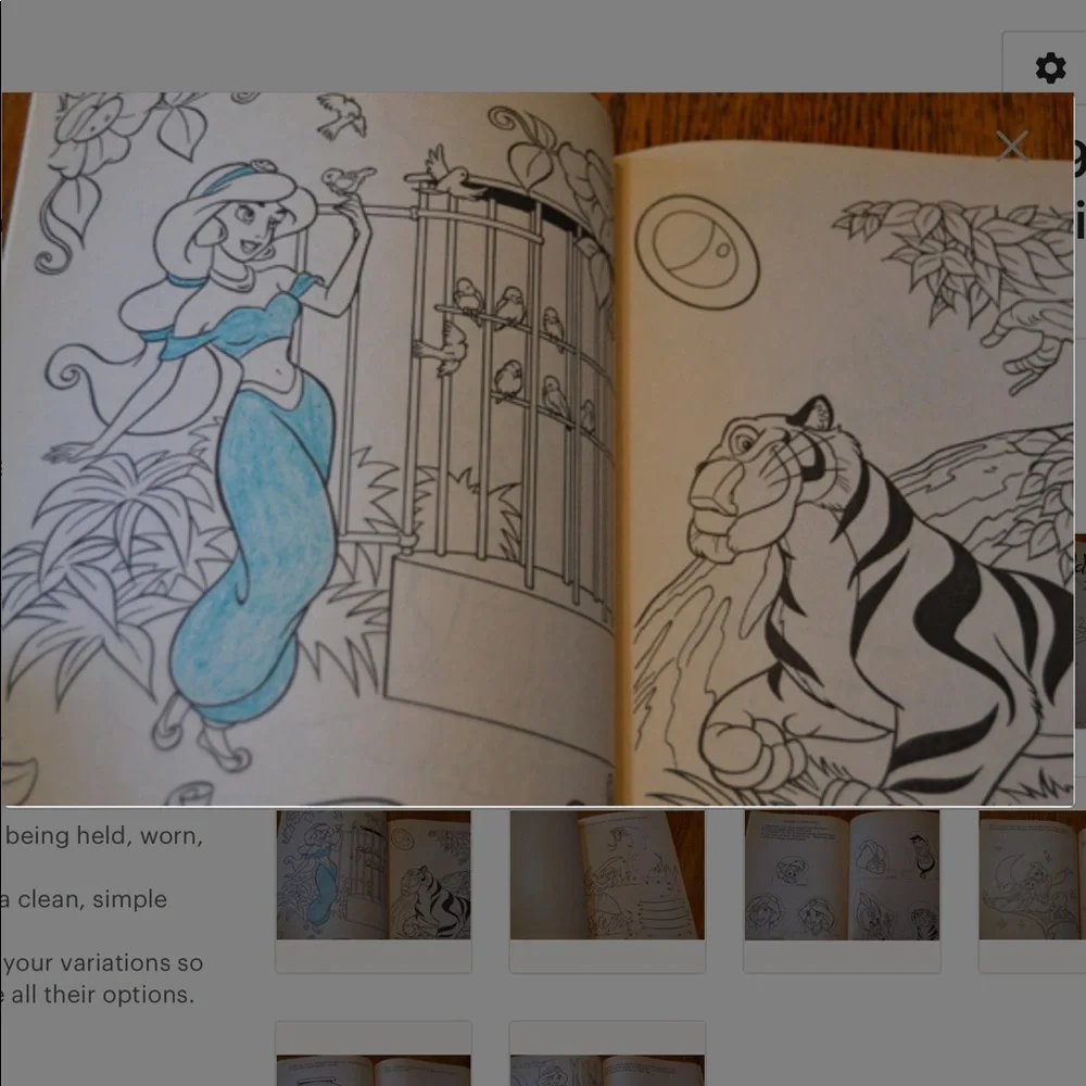 Disney Aladdin Big Coloring Activity Book 1992 Jasmine Jafar Vintage 90’s